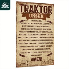 Vintage German Traktor Unser Tin Metal Signs Home Décor Wall Art 8x12  picture