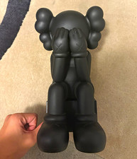 KAWS Companion Sitting Figurine Black 14in Matte Plastic Art Unboxed 2013 picture