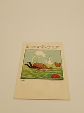EARLY HUMOR - POSTED POSTCARD - THE OCEAN OF LIFE ,FISH ,AQUATIC ,TEAR picture