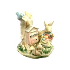 1993 Albert E Price Tales of Bunny Hollow Porcelain Bunny Mail Carrier W Friends picture