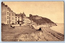 Gwynedd Wales Postcard Criccieth Marine Terrace & Castle c1920's Unposted picture