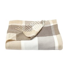 Lavish Home Soft Throw Blanket, Gray/Tan Plaid, 60 in x 70 in, Oversized picture