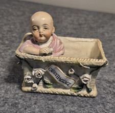 Antique Gebruder Heubach Bisque Piano Baby Cabin Baggage Basket 5073 German picture