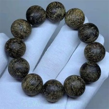 Boutique 20mm Nha Trang Wild Agarwood Bracelet Mala Meditation Prayer Bead 黑棋楠沉香 picture