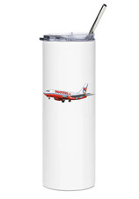 Hooters Air Boeing 737-200 Stainless Steel Water Tumbler with straw - 20oz picture