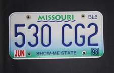 Original 1998  Missouri License Plate, 530 CG2 picture