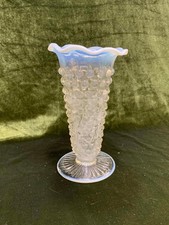 Vintage Anchor Hocking Moonstone Hobnail Bud Vase - Mid Century 1940s picture