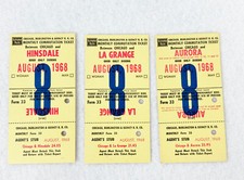 3 1968 VINTAGE BURLINGTON ROUTE AGENT'S STUB - HINSDALE / AURORA / LA GRANGE picture