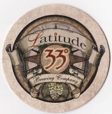 Latitude 33 Brewing Beer Coaster Vista Ca picture