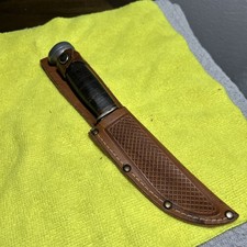 Antique Knife Marble 1916 Vintage Gladstone MI USA Clip Point Hunting w/Sheath picture