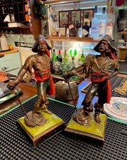 A Pair of Paul Herzel Pompeian Bronze Clad Pirates c.1922,Original Paint: ARRRGH picture