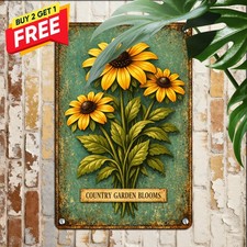 Rustic Turquoise Sunflower Metal Sign Farmhouse Flower Wall Art picture