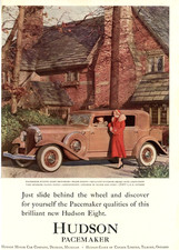 1932 Original Hudson Eight Brougham Ad. Pacemaker. Great House In Background picture