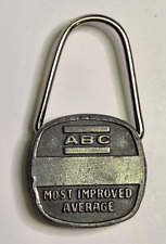 Vintage ABC Bowling League Award Keychain Most Improved Average picture