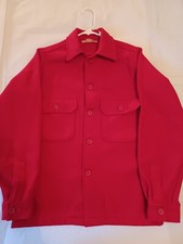 Vintage Boy Scouts of America Official BSA Red Wool Coat Shirt Jacket Size 20 picture