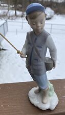 Lladro Nao Figurine MY FIRST CATCH Boy Fishing #1389 Gloss Finish Excellent Cond picture