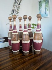 Antique Hollow Wood Juggling Clubs - Set of 7 - Vaudeville Circus Prop Vignette picture