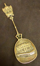 Vintage Silver Souvenir Spoon Portuguese Israel Synagogue Amsterdam Holland picture