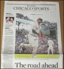 8/9/2021 Chicago Tribune Newspaper Sports Eloy Jimenez HR Cubs vs White Sox picture