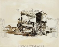 1947 Press Photo Artist's drawing of a scene from 