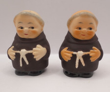Goebel Vtg 50's Friar Tuck Monk Salt & Pepper Shakers W Germany Stamped High Bee picture