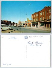 Rimouski Quebec Canada RUE ST-GERMAIN RESTAURANT SHELL SIGN CARS Postcard 1Z39 picture