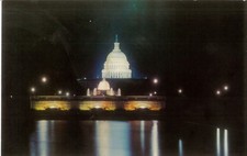 Vintage Postcard Washington D.C. UNITED STATES CAPITOL BUILDING Night picture