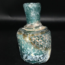 Genuine Ancient Roman Glass Bottle with Blue Iridescent Patina C. 1st Century AD picture