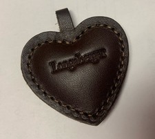 Longaberger Collectors Club Signature Leather Heart Fob Charm NOS picture