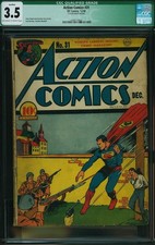 1940 D.C. Comics Action Comics 31 CGC 3.5. Superman Cover picture