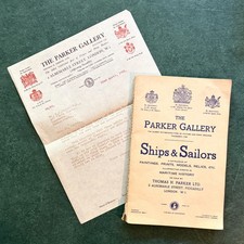 1955 Parker Gallery Ships & Sailors Catalog Letter Maritime Naval Prints London picture