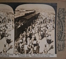 1900s Railway Station Tiensin China STEREOVIEW GEORGE ROSE picture