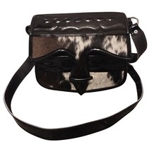 Vintage Pablo Escobar Stamped Patent Leather And Cow Hide  Crossbody Bag picture
