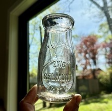 Belmont 2016 14th St NW Emb 1/2 Pt Milk Bottle Washington DC Very Early Rare picture