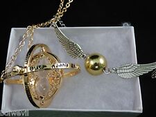Harry Potter Time Turner+ Harry Potter Golden Snitch Double Wings Bracelet - USA picture