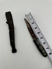 WW 2 Era Antique Hand Crafted Knife, Dagger And Sheath, Surface Rust On Blade picture