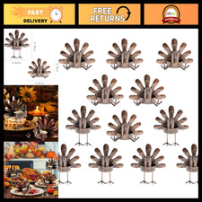 12 Pack Turkey Tealight Candle Holders Set - Rustic Thanksgiving Decor, Fall Cen picture