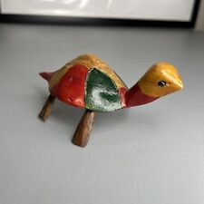 Hand Carved Wood Animal Turtle Jamaica Vintage Hand Made Used picture
