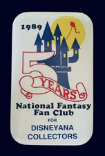 1989 Disney Disneyana Collectors Button National Fantasy Fan Club 5 Years NFFC picture