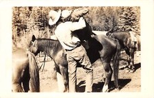 J62/ Tererro New Mexico RPPC Postcard c1940s Cowboy Horses Ride  332 picture