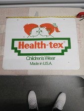Vintage Health-tex Children's Wear Clothes Double Sided Metal Sign 18
