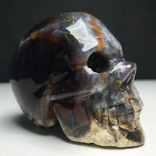 135g Rare Awesome Natural Agate Crystal Quartz Skull Healing Carving .GIFT.SW picture