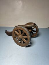 Vintage Metal Miniature Cannon Wood Wheels .50 picture