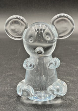Vintage Clear Glass Koala Bear/Mouse Figurine, Paperweight, 4.5” Tall, Heavy picture