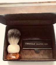 Men's Leather Shaving Set Genuine Badger Rubberset and Triangle Industries Brush picture