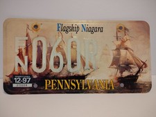 97' GENUINE PENNSYLVANIA FLAGSHIP NIAGARA license plate F/N 060V One Year Used picture