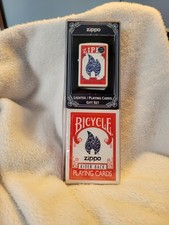Bicycle Rider Back Playing Card Gift Set. RARE 2010 Zippo Lighter  picture