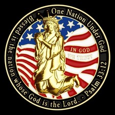 3d Golden - One Nation Under God - In God We Trust - Psalm 33:12 Christian Chall picture