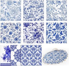 36 Pack 9 Styles Decoupage Napkins Blue White Chinoiserie 13 Inch picture