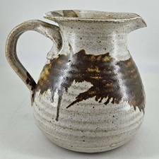 Studio Art Signed Pottery Pitcher Ewer Jug Vase Decor B33 picture